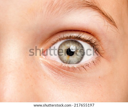 image of a little girl eye open