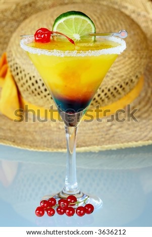 Summer recreational drink  - with of the mango with red currants