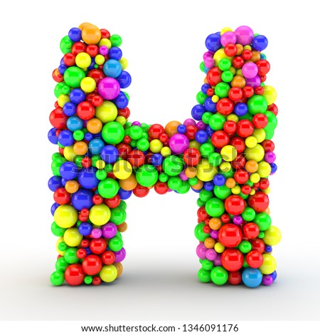 3D rendered letter, made of colorfull shine candy balls