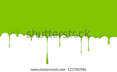 Paint dripping isolated on white background