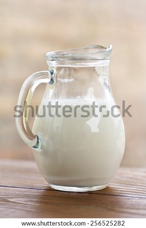 fresh milk in the jug