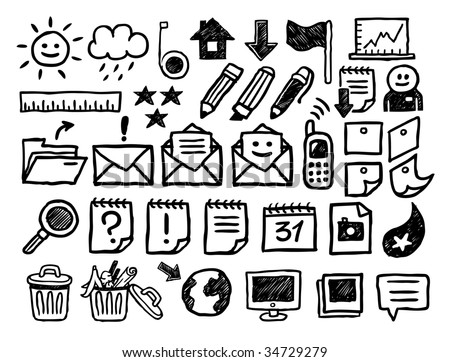 Internet icons collection. Hand-drawn vector illustration.