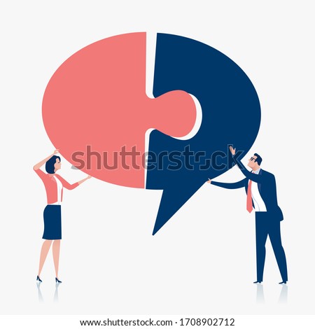 Creating ideas - cooperation. Business vector concept illustration
