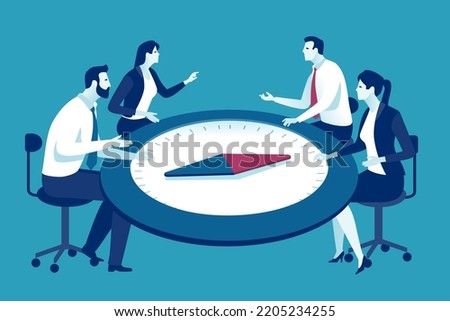 Compass. Management, strategy. Choosing the right direction. Business vector illustration.