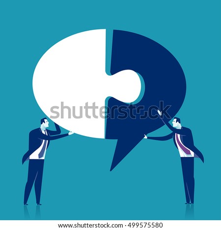 Creating ideas - cooperation. Business vector concept illustration