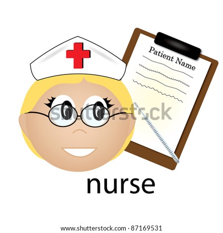 Clip Art Illustration Of A Nurse Occupation Icon. - 87169531 : Shutterstock