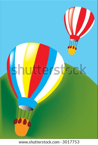 Colorful hot-air balloons (vector)