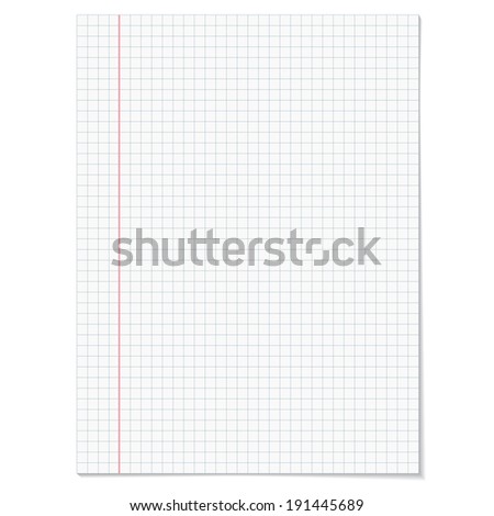 Sells notebook paper on white  background.