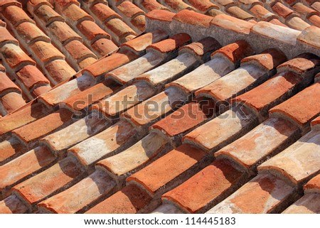 roof of house made from clay tiles