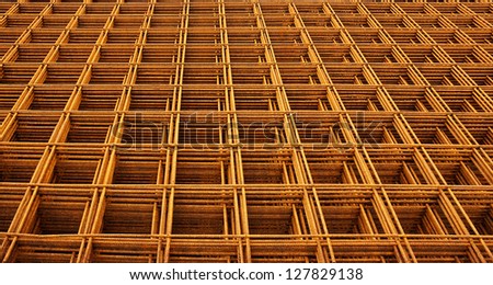 welded wire mesh stacked creating abstract industrial or engineering background