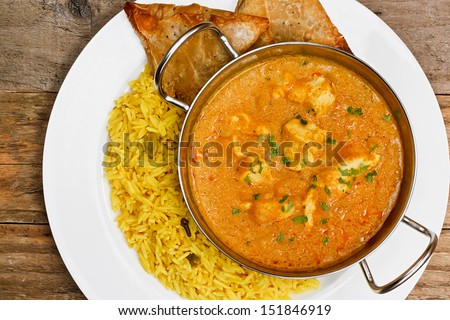 Chicken Korma a popular indian curry dish and favourite with people not keen on spicy food