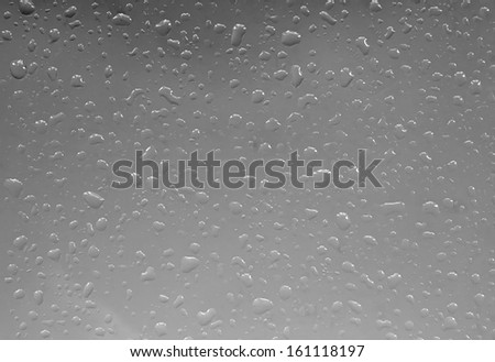 Photo of a window pane with raindrops on symbolising dull wintry weather