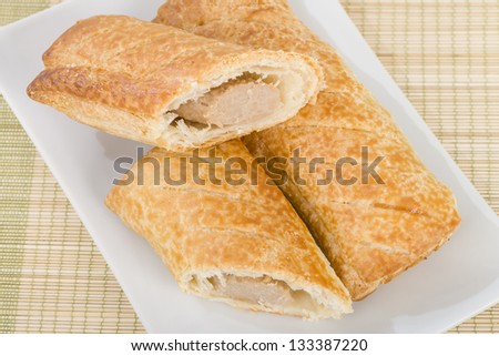 Sausage Rolls - Freshly baked sausage rolls - sausage meat wrapped in puff pastry.