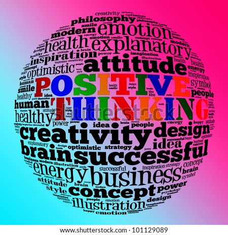 Positive Thinking Info Text Graphic And Arrangement Concept With Two ...