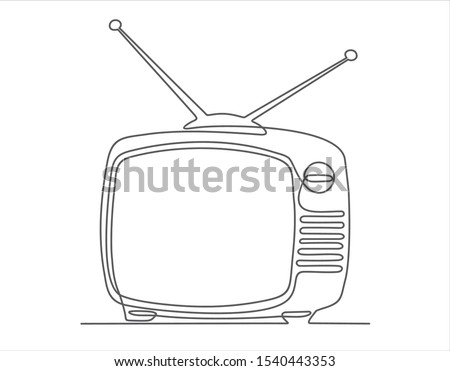 Continuous line drawing of Retro TV 