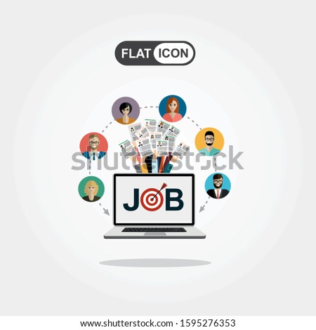 Applying for job, giving CV, job competition vector concept. Flat design vector illustration concepts. Concepts web banner and printed materials.