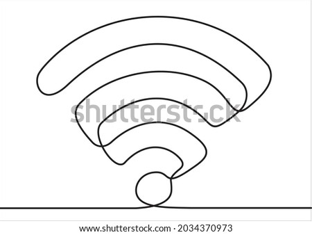 Wi-Fi icon. Continuous line. Vector