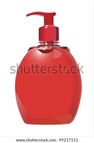 bottle of liquid soap isolated