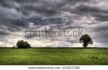 magical landscape with a chimney