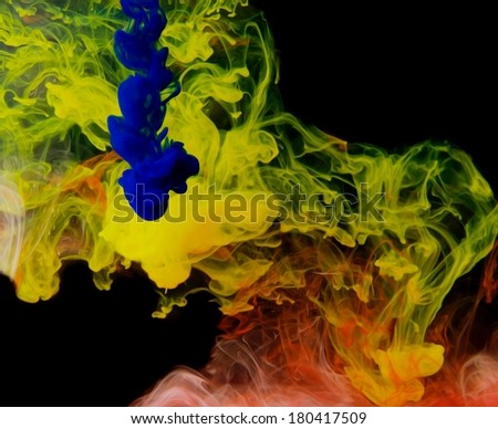 Color abstraction ink in water