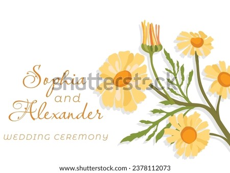 The banner is made in a rustic style with fully colored plant parts placed on the right side. Hand-drawn Illustrations of common garden flowers for greeting cards, invitations, interior design, etc.