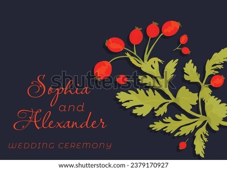 The banner is made in a rustic style with fully colored plant parts placed on the right side. Hand-drawn Illustrations of common garden flowers for greeting cards, invitations, interior design, etc.