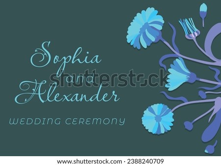 The banner is made in a rustic style with fully colored plant parts placed on the right side. Hand-drawn Illustrations of common garden flowers for greeting cards, invitations, interior design, etc.