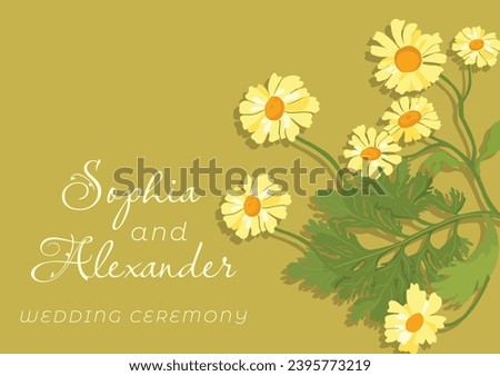 The banner is made in a rustic style with fully colored plant parts placed on the right side. Hand-drawn Illustrations of common garden flowers for greeting cards, invitations, interior design, etc.