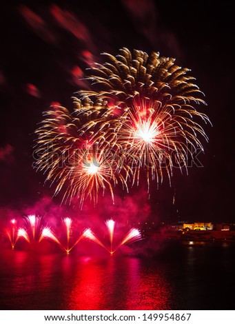 Malta Fireworks Festival beautiful, colorful lights in the night sky