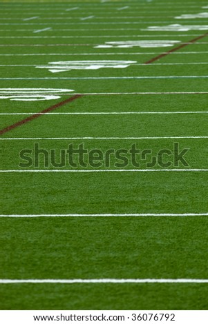 An Artificial turf American football field - vertical