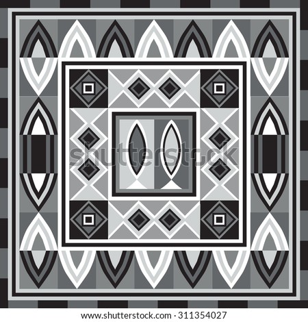 Geometrical abstract pattern from decorative ethnic ornament elements .  African, Mexican, Turkmen texture (background) for packing, textile, interior, web design.