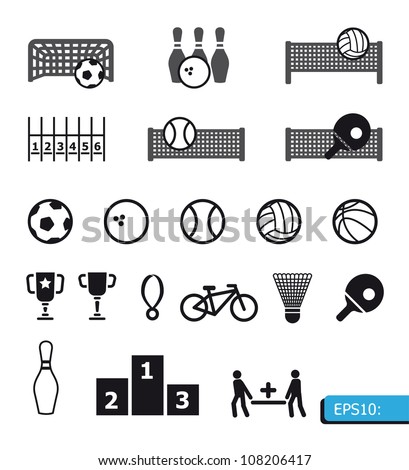 icons sports vector on black buttons