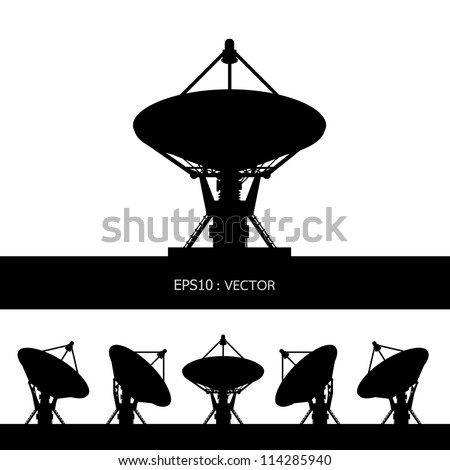  silhouette satellite dish vector
