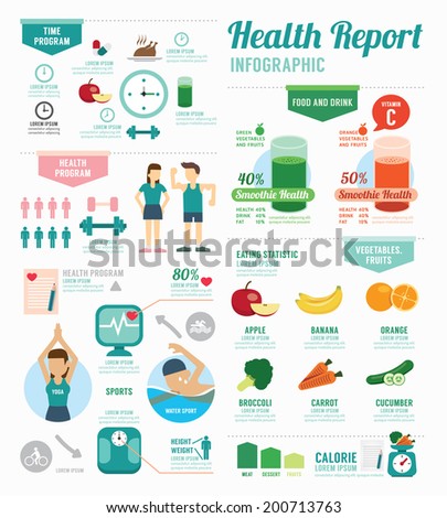 Infographic health sport and Wellness template design . concept vector illustration