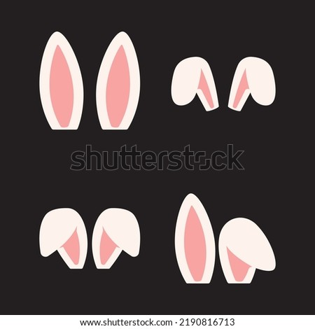 Easter bunny ears mask vector illustration. rabbit ear spring hat set isolated design.