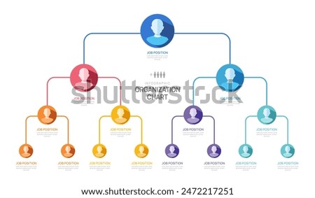 Infographic template for organization chart with business people icons. vector infographic for business.