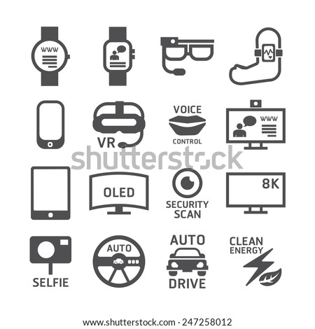 Icons set technology vector design.