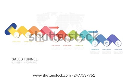 Timeline business infographic, presentation business infographic timeline with 9 steps. vector illustration.