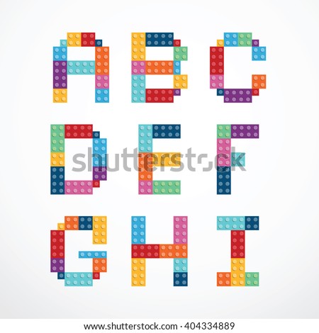 Alphabet blocks style vector set.
