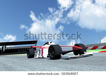 Race Car on Track 3D artwork render