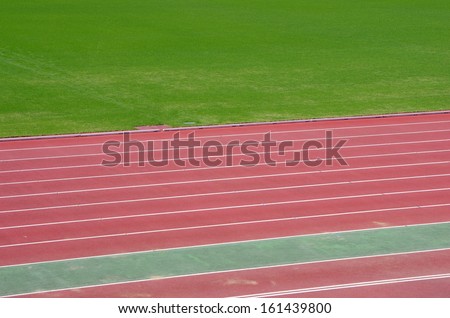 the lanes of the athletic track field
