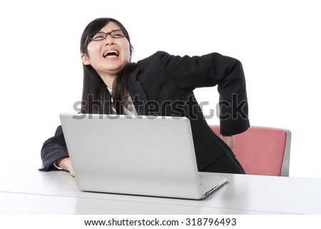 Women who work in the laptop , Businesswoman, low back pain