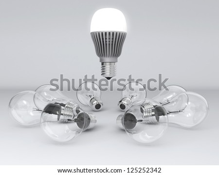 incandescent lamp was replaced by energy efficient LED lamp concept