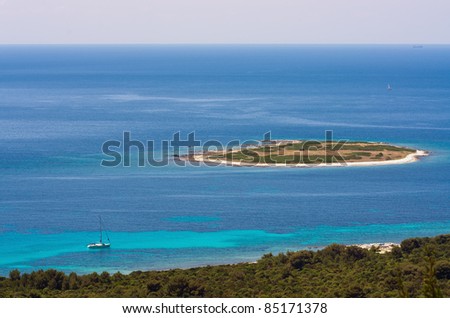 Little island Mezanj, located near island Dugi otok, Adriatic Croatia.