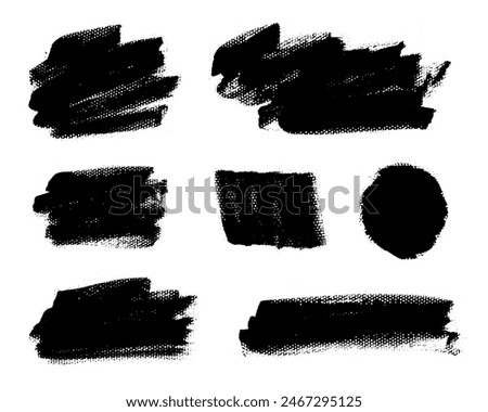 Brush strokes vector. Set of text boxes. Paintbrush collection. Grunge design elements. Dirty texture banners. Painted rectangles and diagonal brush backgrounds