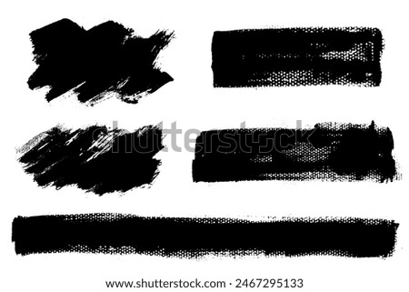 Brush strokes vector. Set of text boxes. Paintbrush collection. Grunge design elements. Dirty texture banners. Painted rectangles and diagonal brush backgrounds