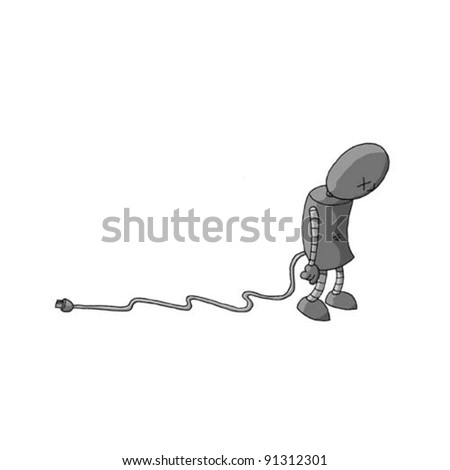 robot unplugged (vector)