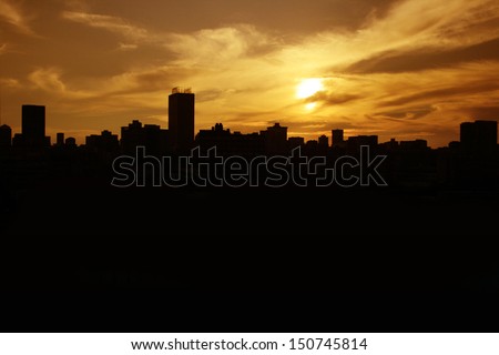 City silhouette Johannesburg