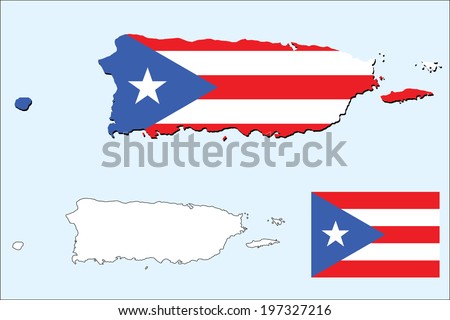 vector background of puerto rico map with flag