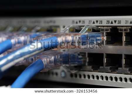 background of network cable in the server room